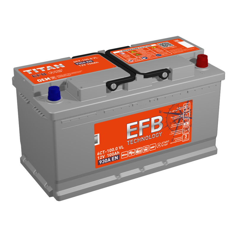 АКБ  6СТ-100 (820А) п/п TITAN STANDART 352х175х190 — 2